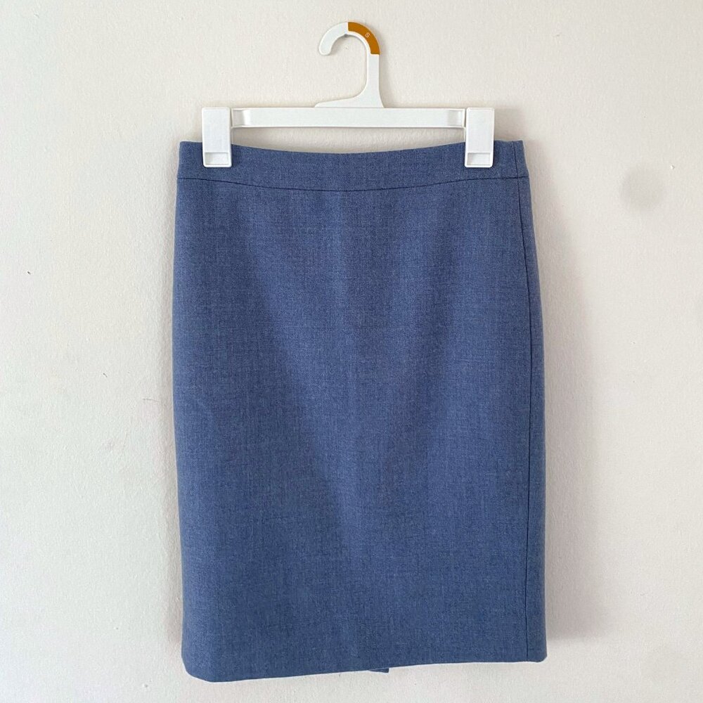 J.Crew Women’s 100% Wool Pencil Skirt – Light Sky Blue (Size S)